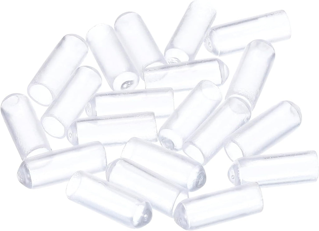 uxcell 20pcs Rubber End Caps 5mm(3/16") ID Vinyl PVC Round Tube Bolt Cap Cover Screw Thread Protectors Clear