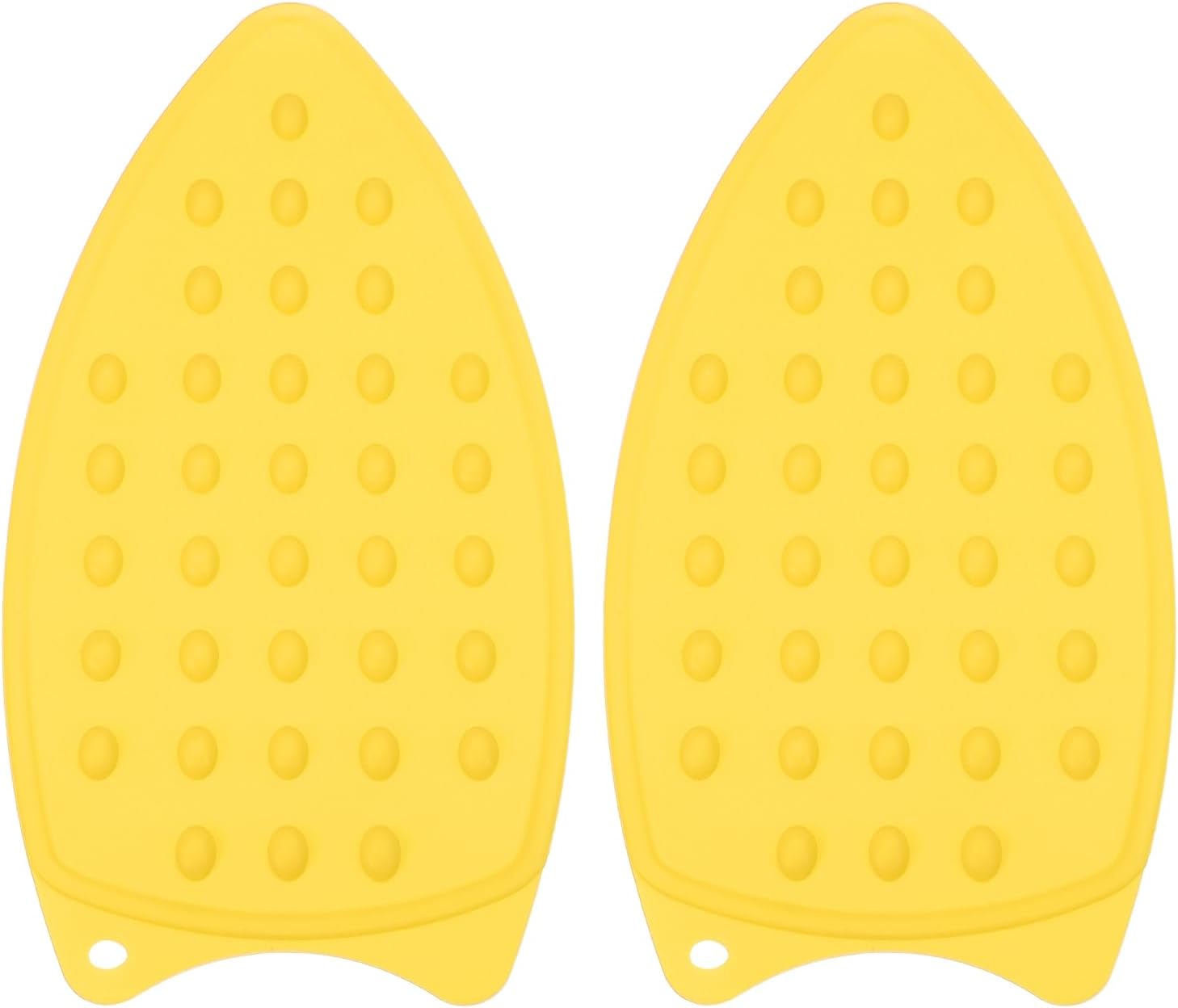 PATIKIL Silicone Iron Rest Pad, 2 Pcs Multipurpose Hot Heat Resistant Iron Rest Plate Protective Pad for Ironing Board Hot Resistant Steamer Steam Compact Mat, Yellow