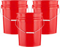 House Naturals 5 Gallon Premium HPDE Plastic Bucket - Made in USA Food Grade Storage Container, BPA Free All Purpose Pail (3, Red)