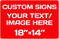 Repaly Personalized signs,Aluminum Weatherproof Metal Sign Multiple Sizes Custom Personalized Text And picture Here,hazard sign,garden sign,custom door sign,Customised business signs(18 * 14 IN,Red)