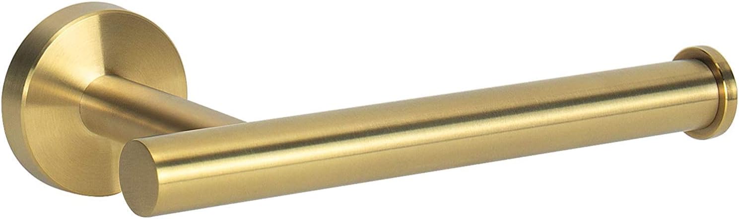 NearMoon Bathroom Toilet Paper Holder, Premium SUS304 Stainless Steel Rustproof Wall Mounted Toilet Roll Holder for Bathroom, Kitchen, Washroom (1 Pack, Brushed Gold)
