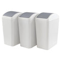 4.5 Gallon Swing Top Garbage Can, Plastic Trash Bin with Lid, 3 Pack