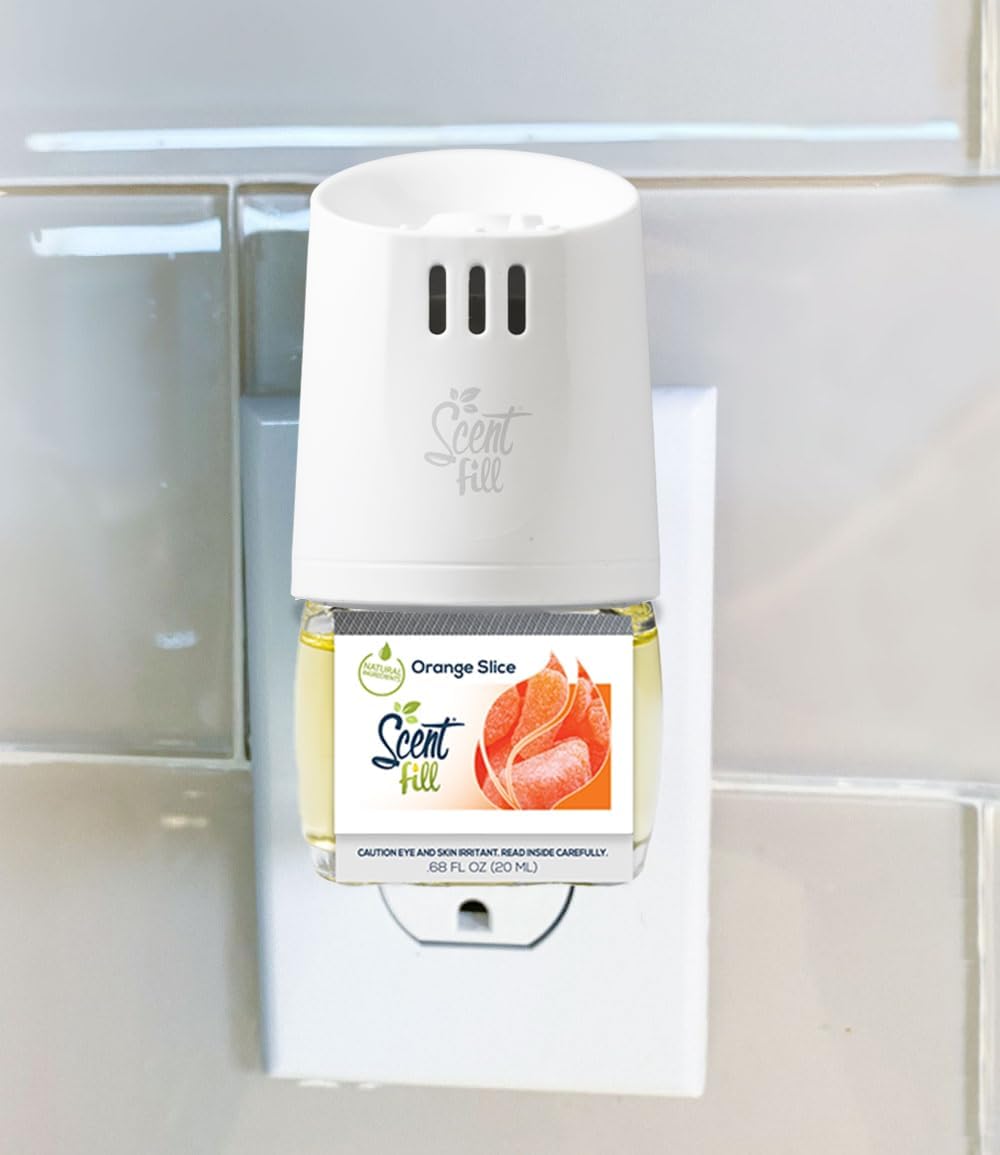 Scent Fill Orange Slice Plug in Air Freshener, 4 Scented Oil Refills