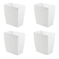 iDesign Small Rectangular Bathroom Trash Cans - Set of 4 - White