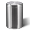 Waste Can 3 Gallon with Swing Lid，Brushed Stainless Steel Trash Can，Metal Cylindrical Garbage Can，Brass Wastebasket Bin for Bathroom,LivingRoom,Office,Kitchen,Bedroom,Hotel (Sliver)
