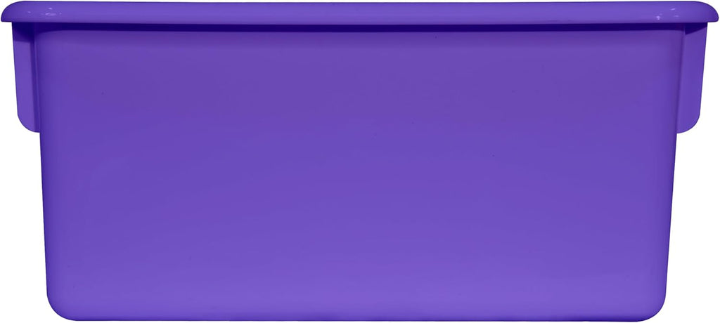 Wood Designs Cubby Storage Bin, Heavy Duty Plastic Containers for Kids Purple Cubby Tray Set of 30