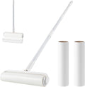 Floor Lint Roller Long Handle with Cover and 2 Refills for Pet Hair Extra Sticky Large 9.45 inch Lint Remover for Carpet Bedding Couch (Extra Long Handle & 3 Sticky Rolls)