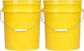 House Naturals 5 Gallon Premium HPDE Plastic Bucket - Made in USA Food Grade Storage Container, BPA Free All Purpose Pail (2, Yellow)