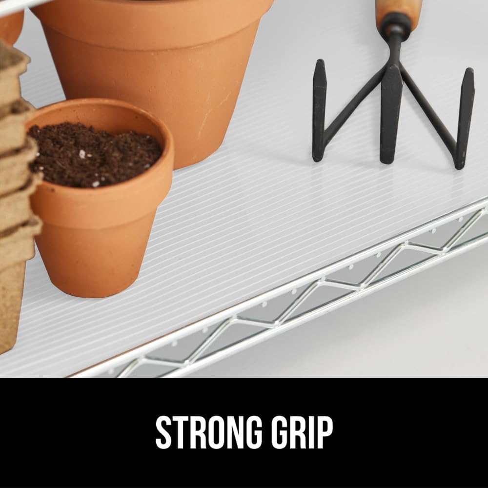 GORILLA GRIP DuraGuard Shelf Liner, 20x30 Non-Adhesive Cabinet Liners for Kitchen Drawers, Shelves, Refrigerator, Pantry Storage, Bathroom Closet, Durable Waterproof BPA Free Ribbed Plastic, White