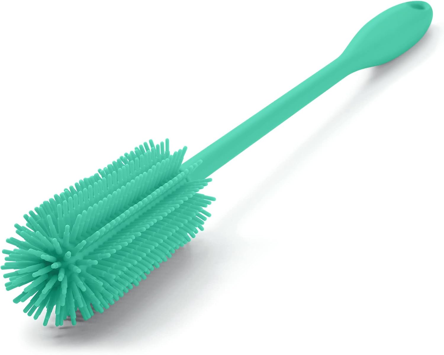 Silicone Bottle Brush, Water Bottle Cleaner Brush with Long Handle, Perfect for Cleaning Narrow Neck Containers, Vacuum Sports Bottle, Tumblers, Flask, Glassware (1 Pack, Teal)