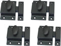 QCAA Traditional Large Oval Turn Cabinet Latch, Solid Brass, 2", for Cupboard & Other Furniture, Matte Black, 4 Pack, Made in Taiwan