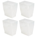 iDesign Small Rectangular Bathroom Trash Cans - Set of 4 - Frost