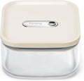 Caraway 1qt Glass Airtight Food Storage Container with Lid – Non-Toxic, BPA-Free Kitchen Storage Container – Stackable, Space-Saving Airtight Container for Dry Goods and More - Cream