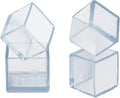 16 Pcs Transparent Square Anti-Slip Rubber Leg Tips Chair Leg Caps Furniture Floor Protectors Chair Table Bar Stool Leg Covers Furniture Leg Cube Feet 1.18 Inch x 1.18 Inch (30 x 30mm)