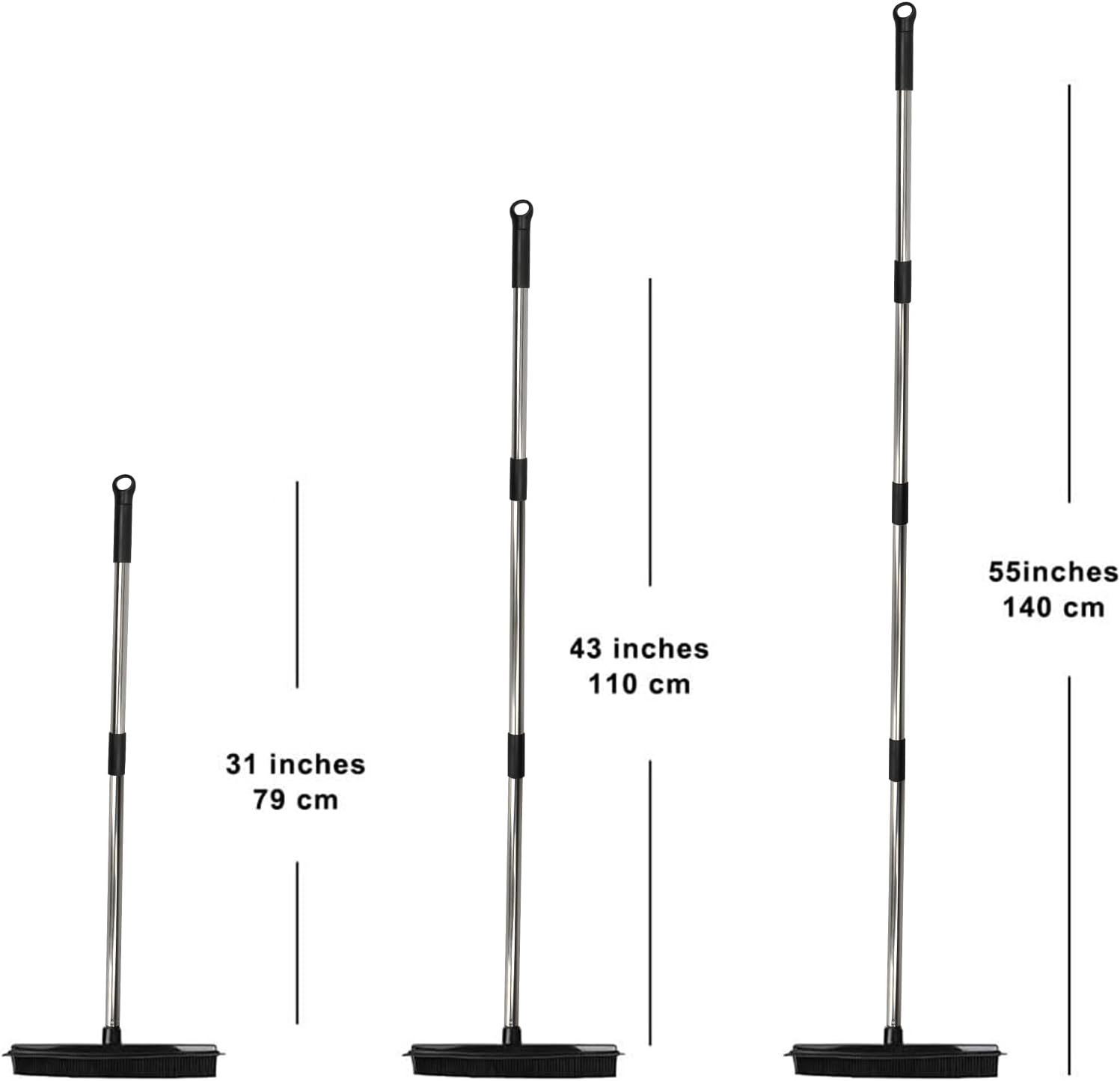 Pet Hair Rubber Broom Floor Brush for Carpet Dog Hair Remover with Built in Squeegee Silicone Broom Suitable for All Surface