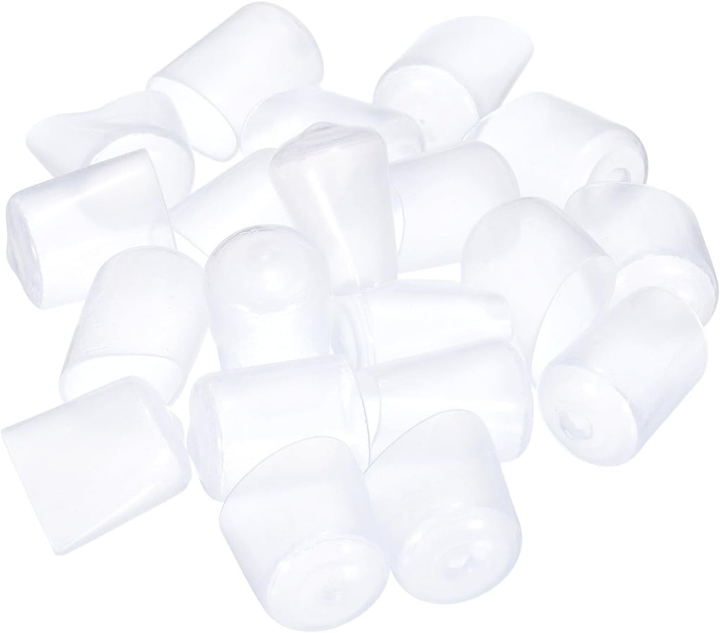 uxcell 20pcs Rubber End Caps 19mm(3/4") ID Vinyl PVC Round Tube Bolt Cap Cover Screw Thread Protectors Clear