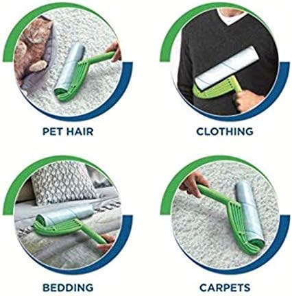 Leo 10-Inch Wide Lint Roller Refills, 6 Rolls with 50 Sheets Each (300 Sheets Total), Extra Sticky for Pet Hair, Carpet & Floor Cleaning