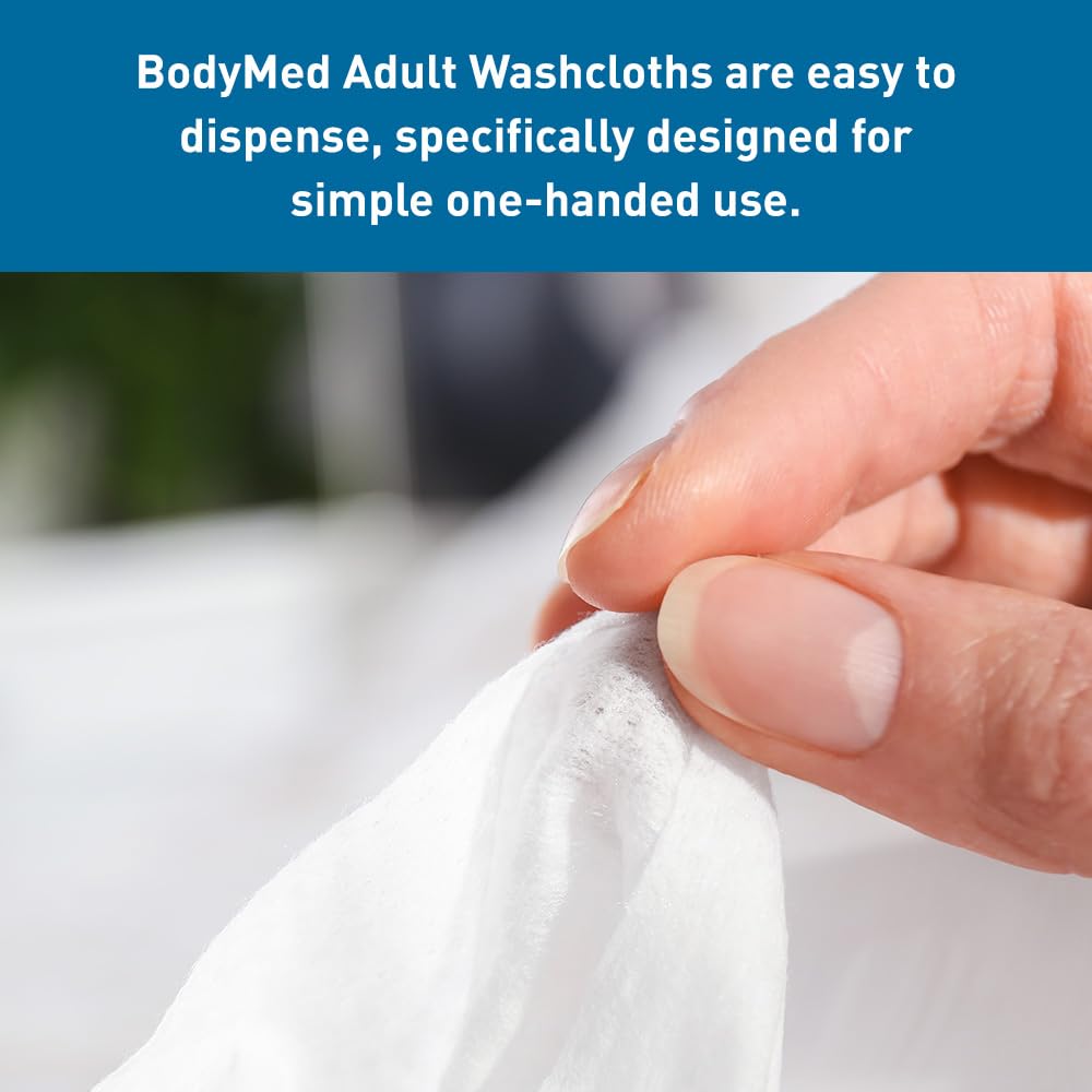 BodyMed Adult Disposable Incontinence Wipes, 48 Wipes/Pack (12-Pack) - Pre-Moistened & Hypoallergenic Washcloths Formulated with Vitamin E & Aloe Vera