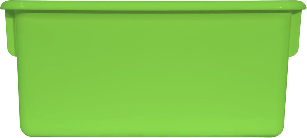 Wood Designs Cubby Storage Bin, Heavy Duty Plastic Containers for Kids Lime Green Cubby Tray Set of 30