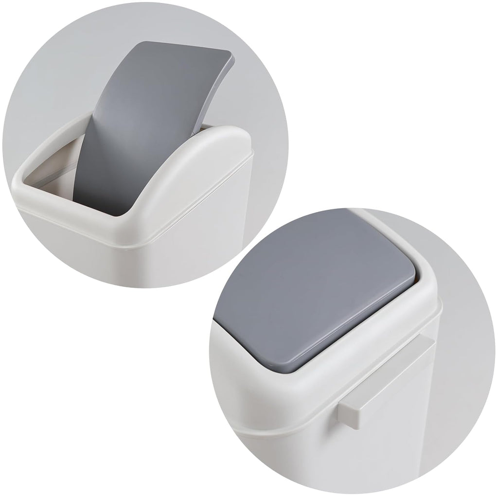 4.5 Gallon Swing Top Garbage Can, Plastic Trash Bin with Lid, 3 Pack