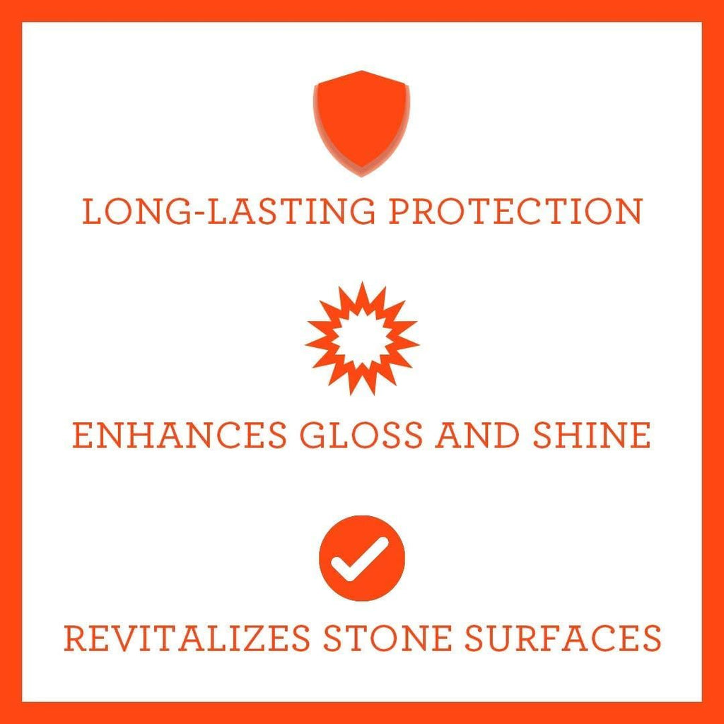 TriNova Granite Sealer & Protector Gallon Refill- Made in USA, Best Stone Polish, Protectant & Care Product - Easy Maintenance for Clean Countertop Surface, Marble, Tile