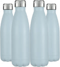 HASLE OUTFITTERS 17oz Stainless Steel Water Bottles Bulk, Vacuum Insulated Water Bottles Double Walled Reusable Metal Sports Water Bottles Keep Drinks Hot and Cold, Light Blue, 4Packs