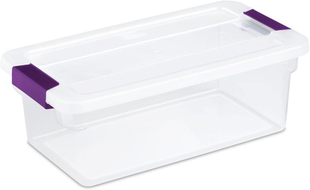 Sterilite 24-Pack 6 Quart ClearView Latch Box, Stackable Organizer Bins with Latching Lids - Clear Plastic Organization Containers for Closet, Bedroom, Shelving Units and Everyday Home Storage