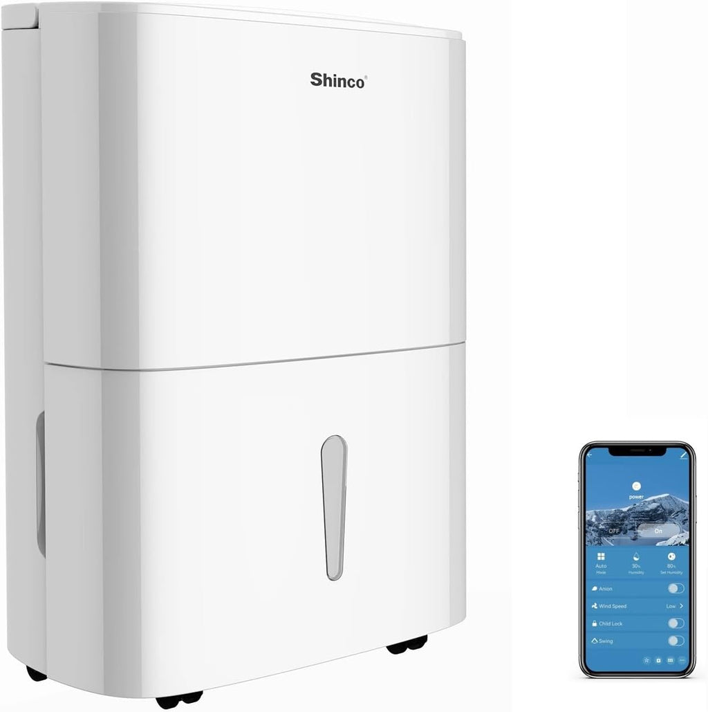 150 Pint Energy Star Dehumidifier with Pump and WIFI for Large Room/Basement (7,000 Sq.Ft) - Auto Drain Hose, Continuous Drainage, Auto Defrost - Quiet for Bedroom, Bathroom, Home & Commercial Use