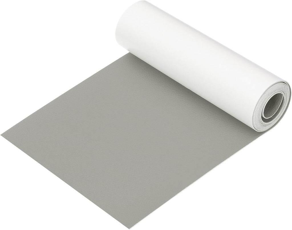 PATIKIL Leather Patches Tape for Furniture, 6.3 x 61 Inch Self Adhesive Vinyl Leather Repair Kit Cover Sheet for Couch, Sofa, Car Seats, Office Chair, Elegant Gray