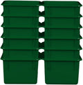 Wood Designs Cubby Storage Bin, Heavy Duty Plastic Containers for Kids Green Cubby Tray Set of 12