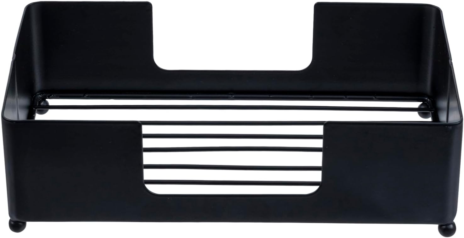 MyGift Modern Matte Black Metal Folded Paper Towel Holder for Commercial & Guest Bathroom, Sink Countertop or Vanity Table Disposable Napkin Storage Tray, Fits Multifold Towels up to 9.2 x 4.5 Inches