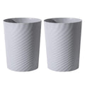 UUJOLY Plastic Small Trash Can Wastebasket, Garbage Container Basket for Bathrooms, Laundry Room, Kitchens, Offices, Kids Rooms, Dorms, (Grey, 1.8 Gallon/2 Pack)