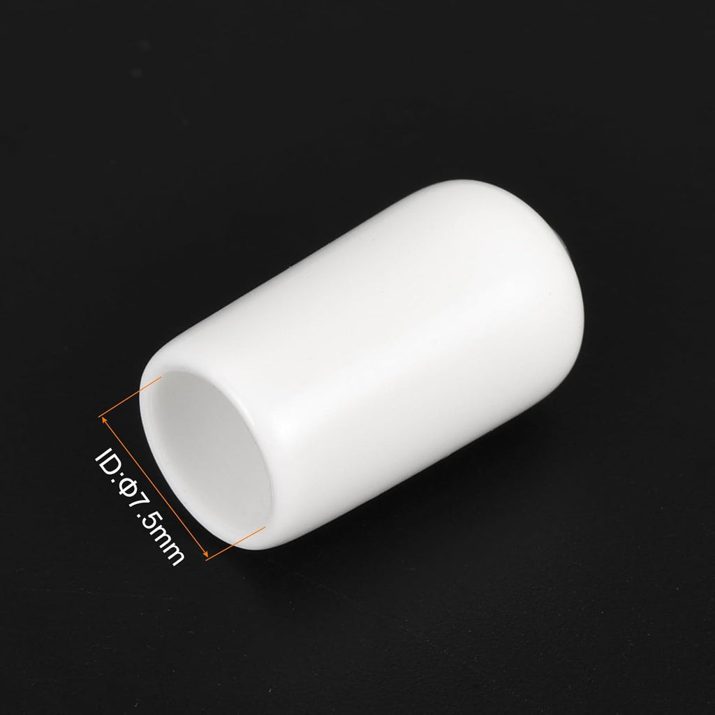 uxcell 20pcs Rubber End Caps 7.5mm ID Vinyl Round End Cap Cover Screw Thread Protectors White