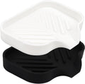 Yasmen Silicone Bathroom Soap Dishes, Sink Sponge Holder for Kitchen, 2Pcs Rubber Soap Dish with Drain, Shower Soap Sponge Tray, Sink or Counter Organizer for Bar Soap, Dish Soap Dispenser-Black/White