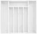 Kitsure Silverware Organizer for Drawers - Expandable Cutlery and Utensil Drawer Organizer with Easy Maintenance, Premium PP Kitchen Organizers and Storage for Flatware, White, 13.2" x 12.2" x 1.6"