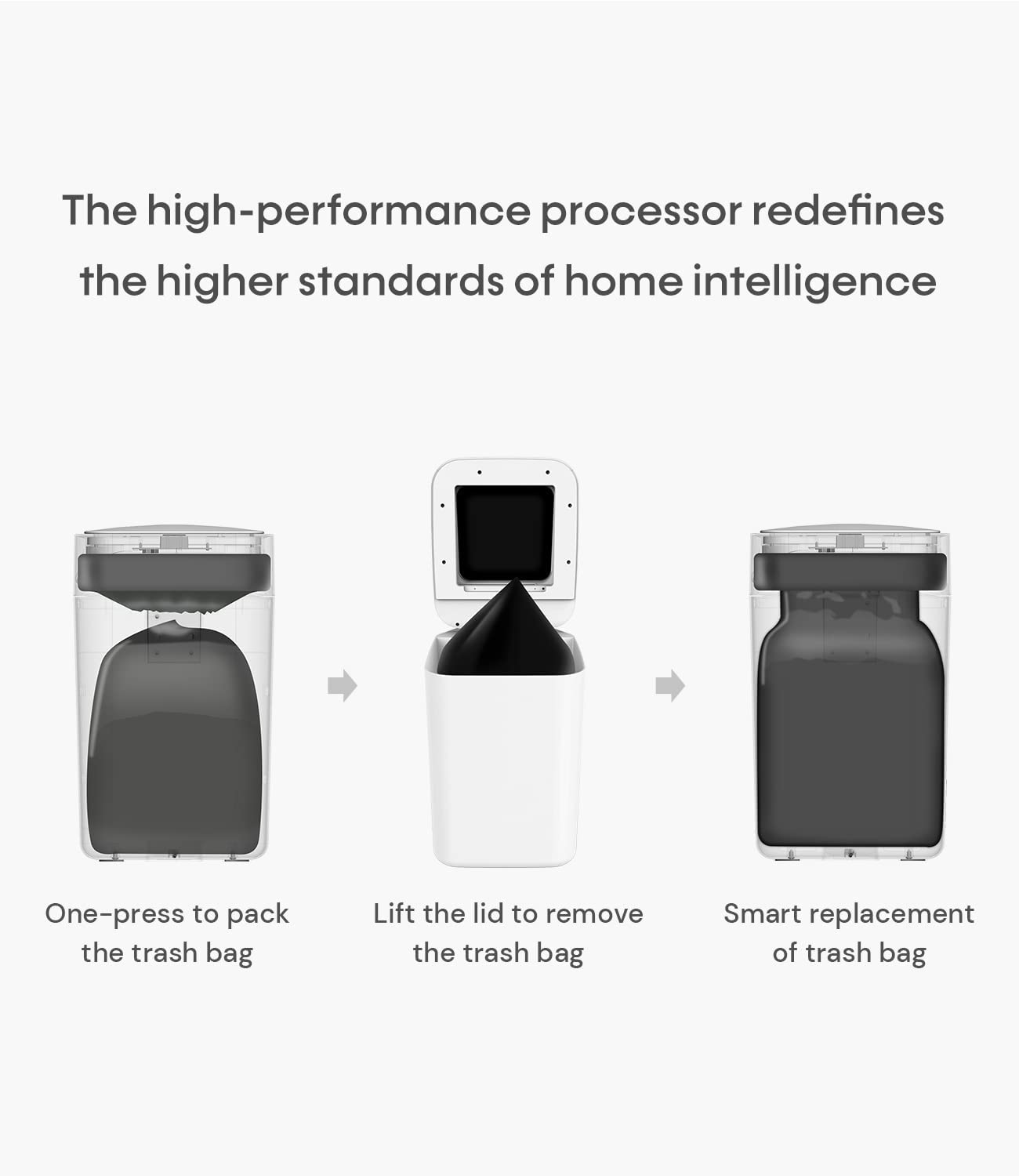 TOWNEW T1S 4.1 Gallon Automatic Self-Sealing and Self-Changing, Motion Sense Activated Trash Can, 2024 Upgrade Smart Garbage Can with Lid for Kitchen Bathroom Office, Black