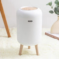 Bedroom Trash Can with Lid,3 Gallon / 11L Garbage Can with Pop-Up Lid, Small Trash Cans Plastic Waste Basket with Removable Legs for Bathroom, Kitchen, Bedroom, Office-White