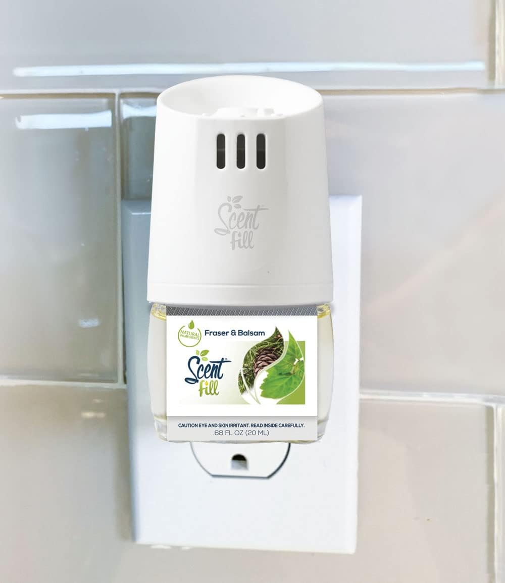Scent Fill Fraser Fir Plug in Air Freshener, Scented Oil Refills, 2 Refills + Diffuser