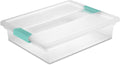 Sterilite 24-Pack Clip Box, Stackable Clear Plastic Bins with Latching Lids, Large - Writing, Arts or Crafts Supplies Storage Containers for Home, Office, Classroom and Workshop Organization