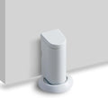 Windproof Magnetic Door Stoppers, 0-0.78" Stroke Mechanical Doorstop, No-Hole Flooring Door Suction with 3M Strong Adhesive and Screws, White, 1 Pack
