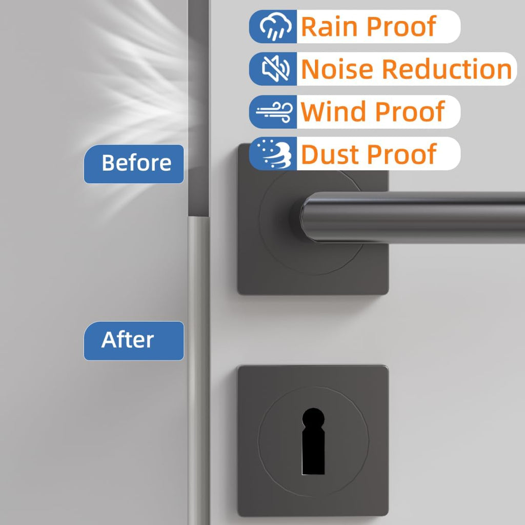 Wedge-Shape Window Weather Stripping Door Frame Seal Strip 2Pcs×196" White,Upgrade Black Foam,Soundproofing,Draft Stopper,Winter Insulation,Noise Blocker, Gap Filler for Exterior Front Door Side
