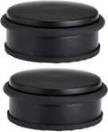Sumnacon 2Pcs Heavy Duty Door Stoppers No Drill, Sturdy Stainless Steel Floor Door Stops with Anti-Skid Rubber - Decorative Metal Doorstops for Home Office Commercial Industrial, Black