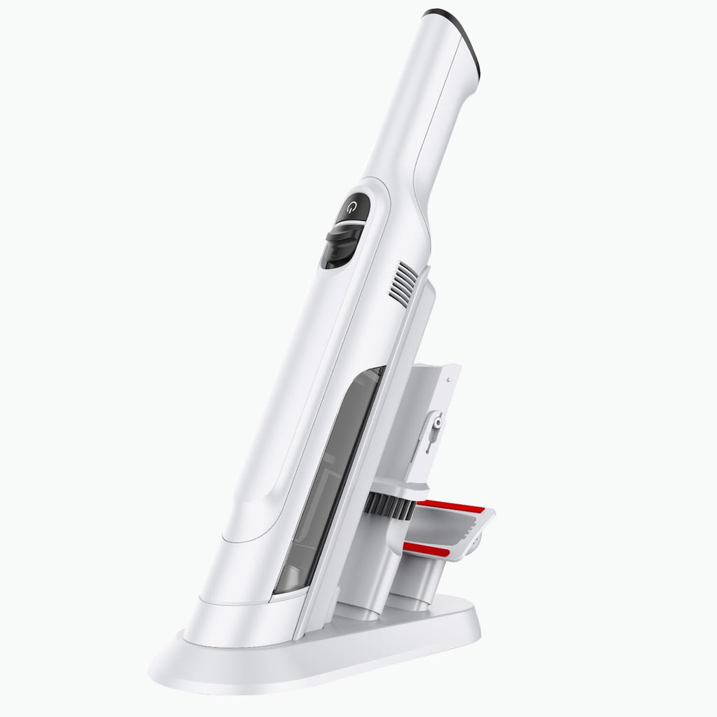 Handheld Vacuum Cordless, Lightweight 1.4lb with Powerful Suction, Charging Dock, Single Touch Empty and Detachable Dust Cup (Creamy White)