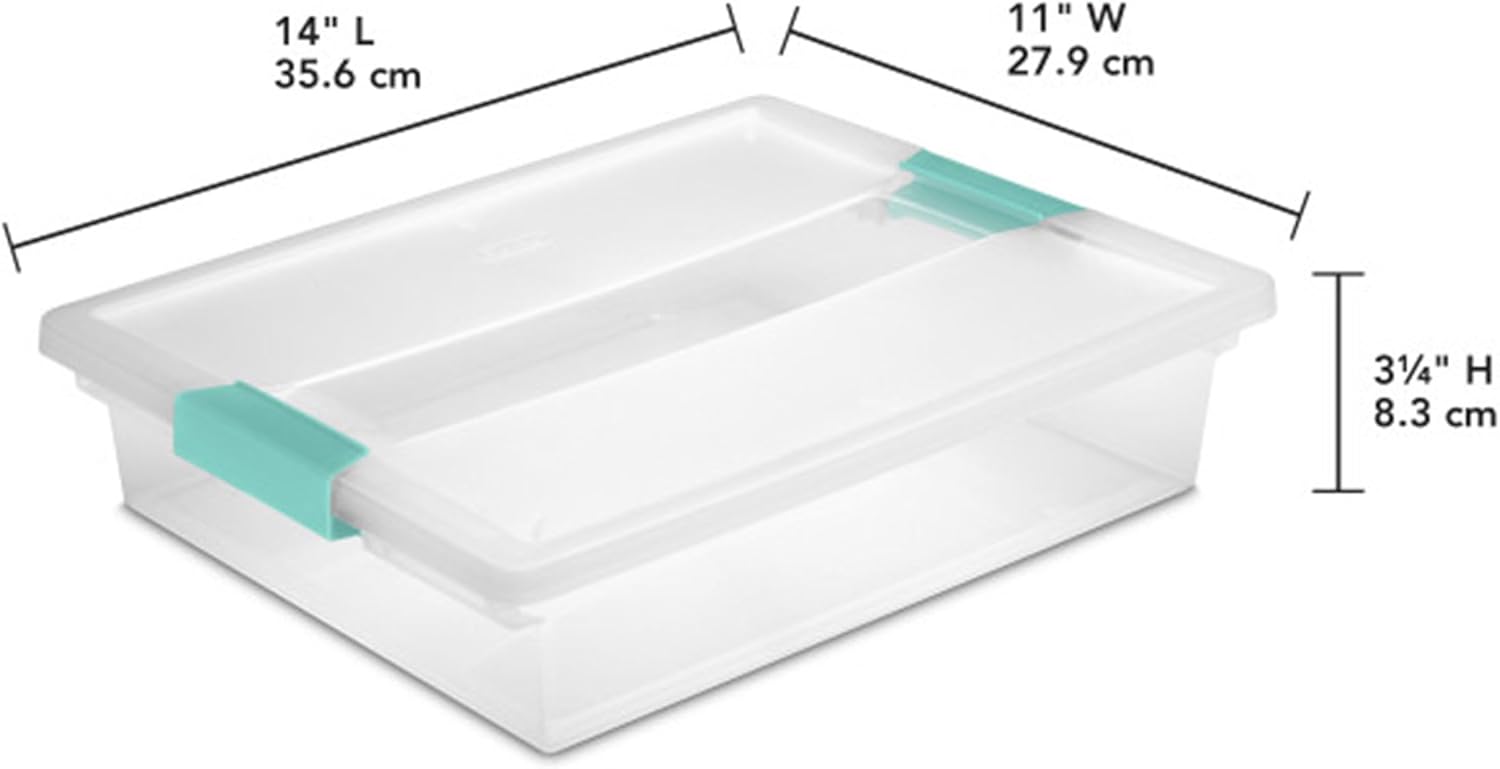 Sterilite 18-Pack Clip Box, Clear Storage for Crafts, Supplies and Office Items, Large