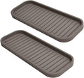 Gosmol Silicone Sponge Holder Kitchen Sink Organizer Tray Dish Caddy Soap Dispenser, Scrubber Spoon Holder,Dishwashing Accessories 2 Pack (Brown)