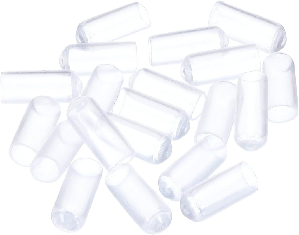 uxcell 20pcs Rubber End Caps 6mm(1/4") ID Vinyl PVC Round Tube Bolt Cap Cover Screw Thread Protectors Clear