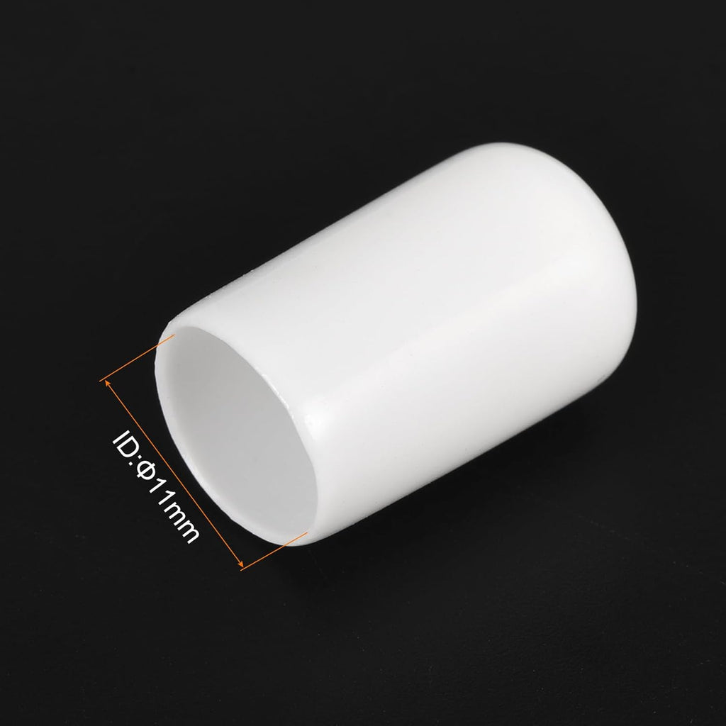 uxcell 20pcs Rubber End Caps 11mm ID Vinyl Round End Cap Cover Screw Thread Protectors White