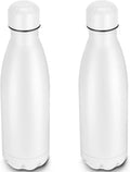 25oz Cola-Bottle Shaped Stainless Steel Leak-proof Water Bottle,Double Wall Vacuum Insulated Metal,Travel Mug For Sports Indoors & Outdoors,BPA-Free School Kids Flasks,White(2 Pack)