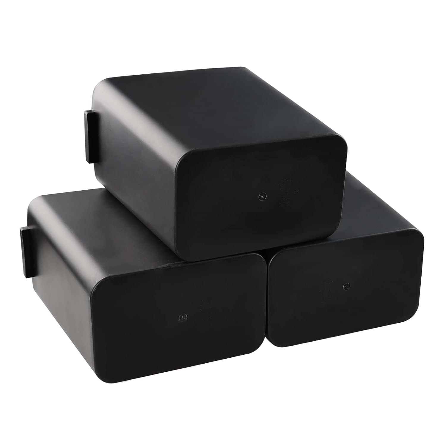 3-Pack Black 4.5 Gallon Plastic Trash Can Wastebasket, Garbage Container Bin