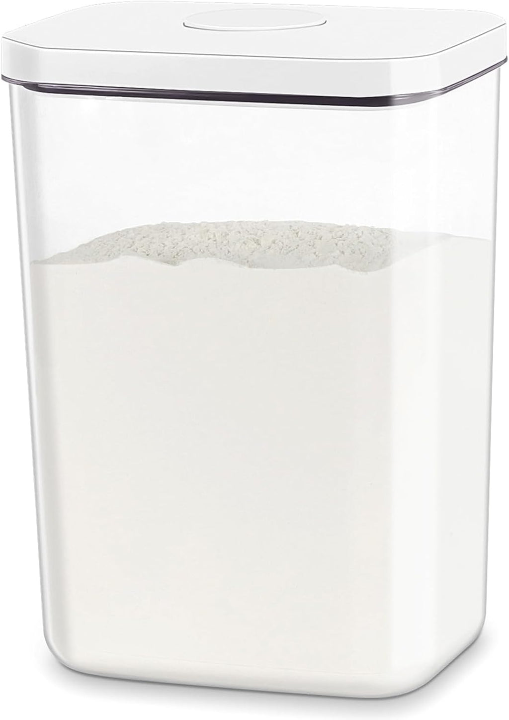 Airtight Flour Rice Storage Container with Pop-up Lid - 6 Qt | 11 Lbs Crystal-Clear Plastic Bread Container, Tall and Slim Storage Bin Fit for Kitchen Pantry Organization